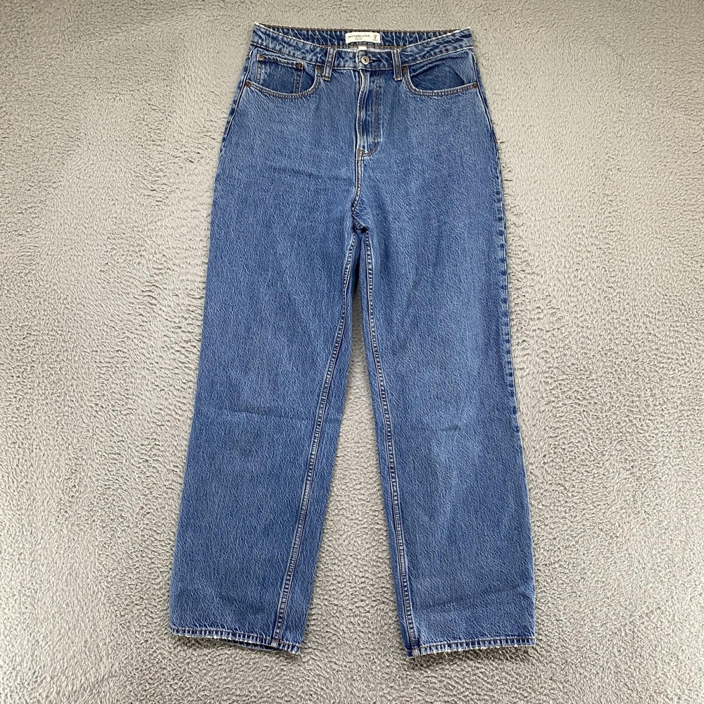 Abercrombie Loose High Rise Jeans Womens 8/29 Long Curve Love Blue Denim